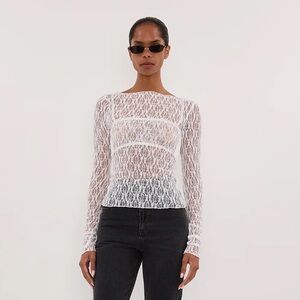 DISSH Sheer White Lace Blouse